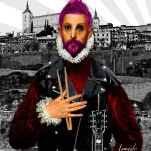 EL ROCKERO CON LAS BAQUETAS EN EL PECHO