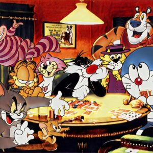 GATOS JUGANDO AL POKER